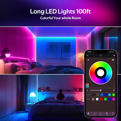 RGB LED Strip Lights with Remote & App Control