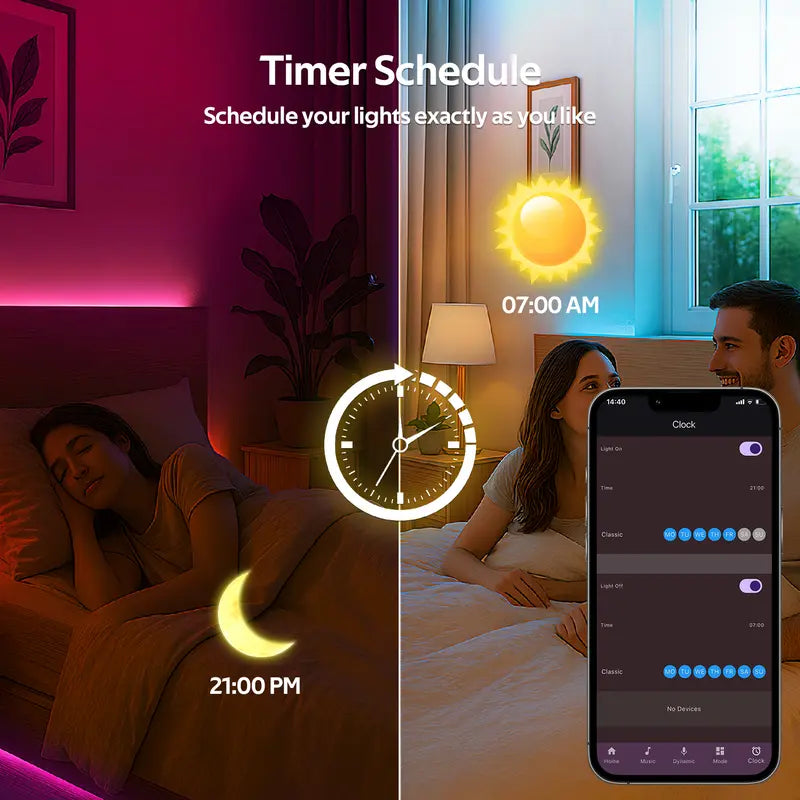 RGB LED Strip Lights with Remote & App Control