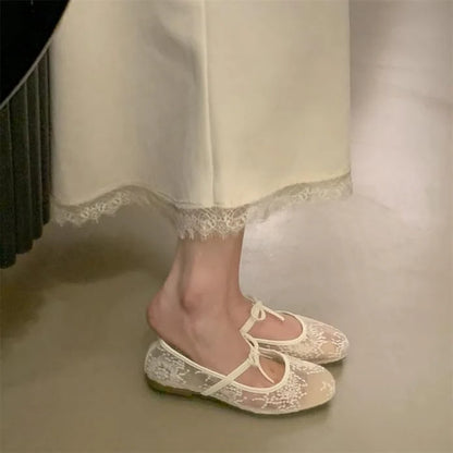Sheer Mesh Mary Jane Flats