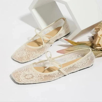 Sheer Mesh Mary Jane Flats
