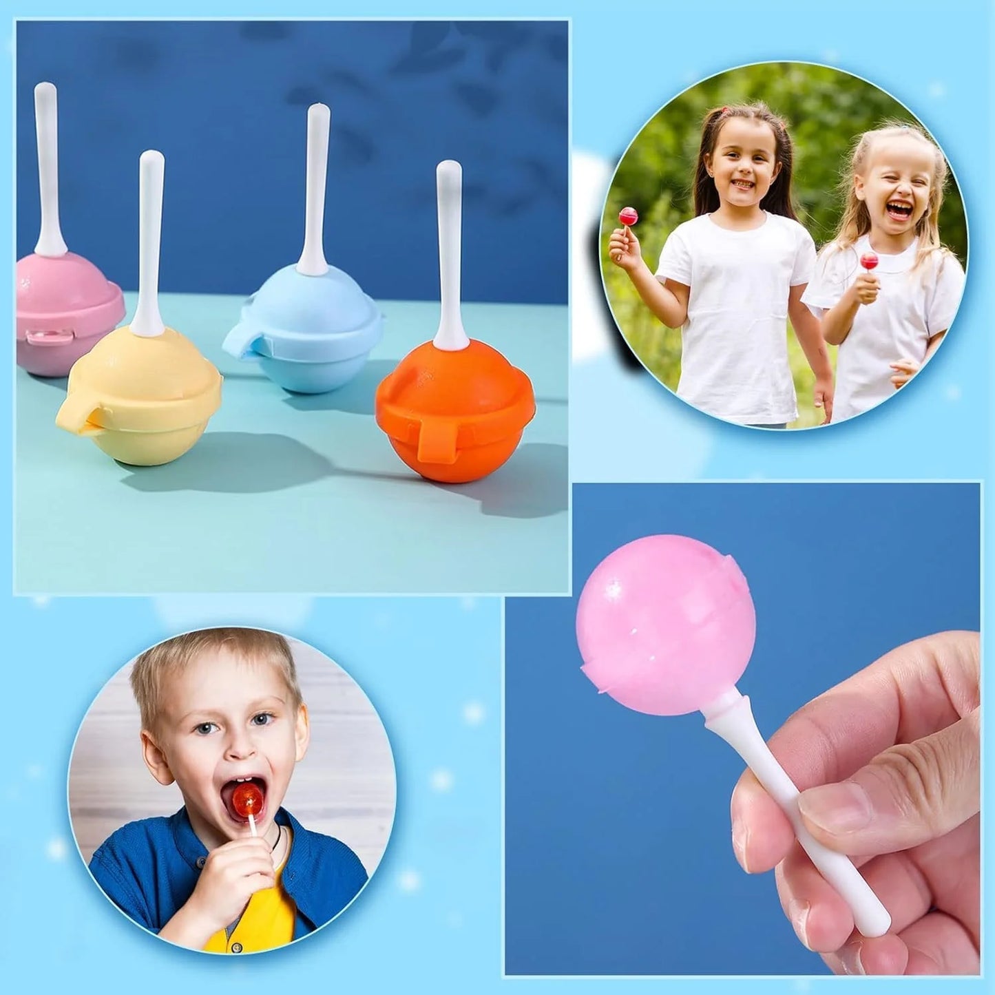 Lollipop Ice Cream Maker, Homemade Popsicle Molds(5 pcs)