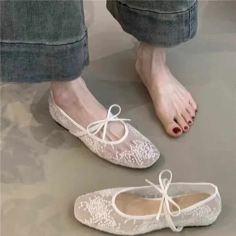 Sheer Mesh Mary Jane Flats