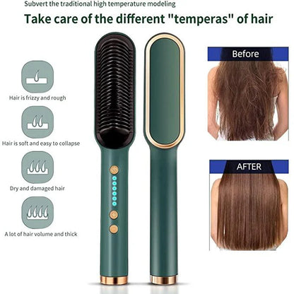 ELECTRIC HAIR STRAIGHTENER COMB BRUSH