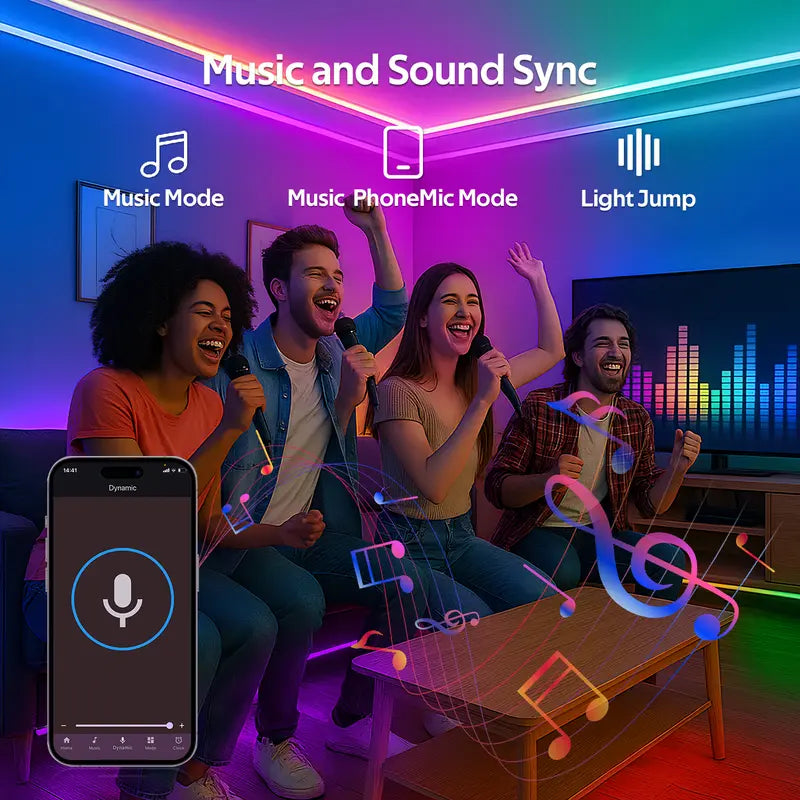 RGB LED Strip Lights with Remote & App Control