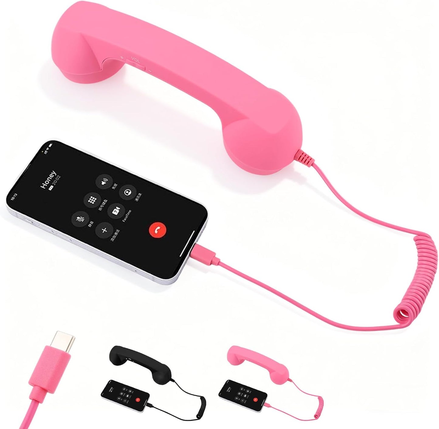 Pink Retro Phone Receiver