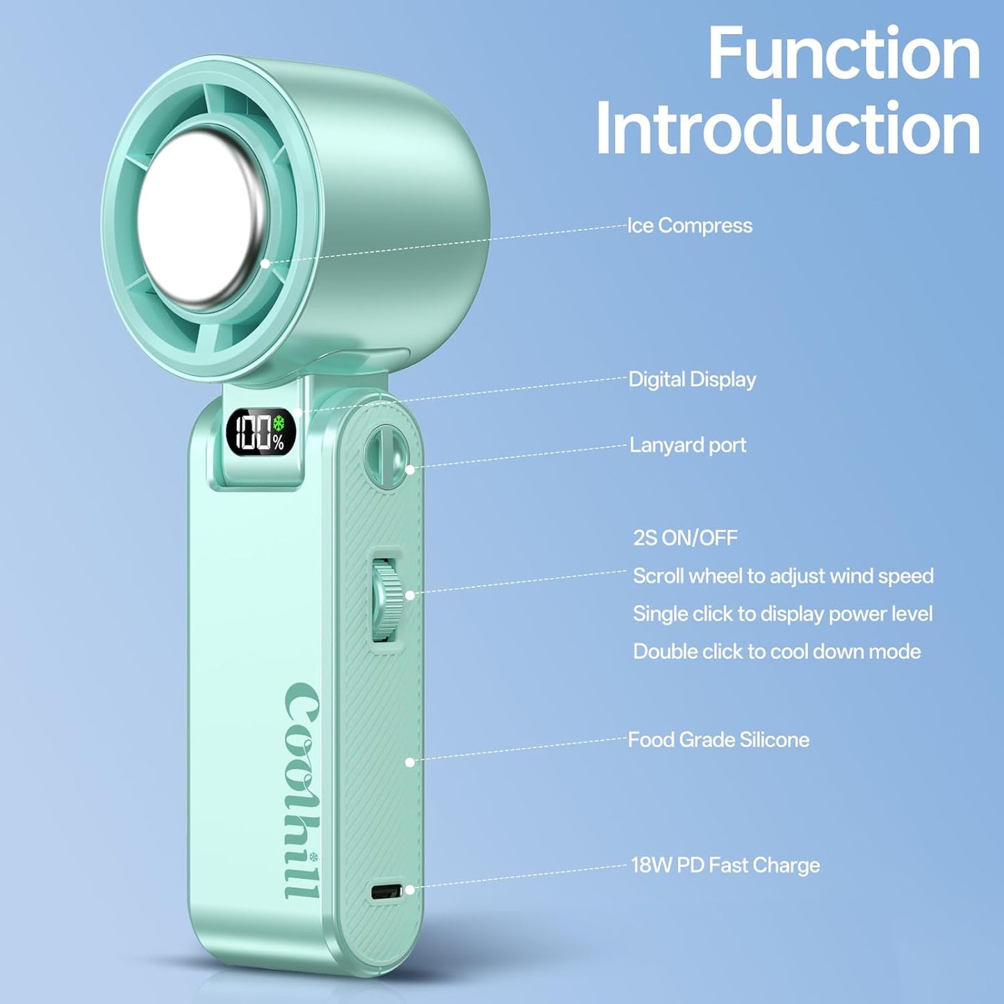 Turbo Ice Cooling Handheld Fan