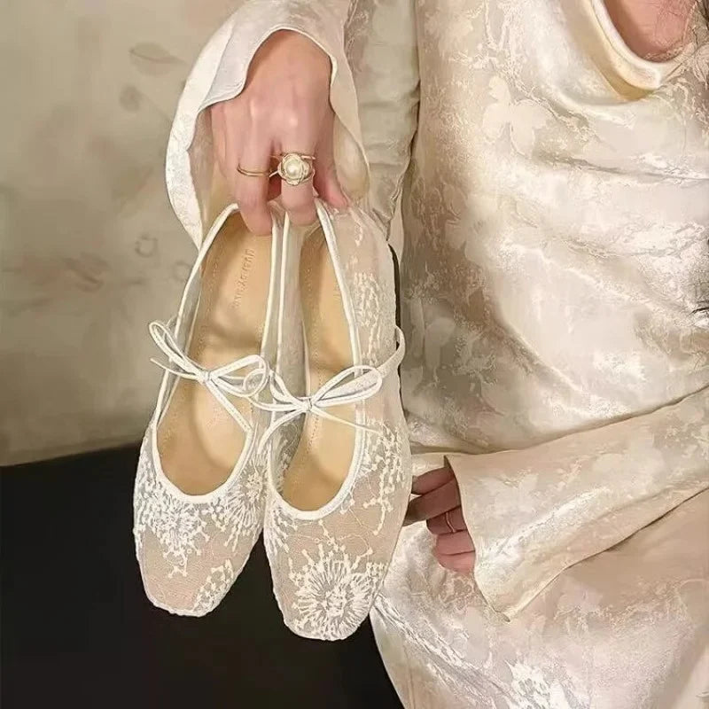 Sheer Mesh Mary Jane Flats