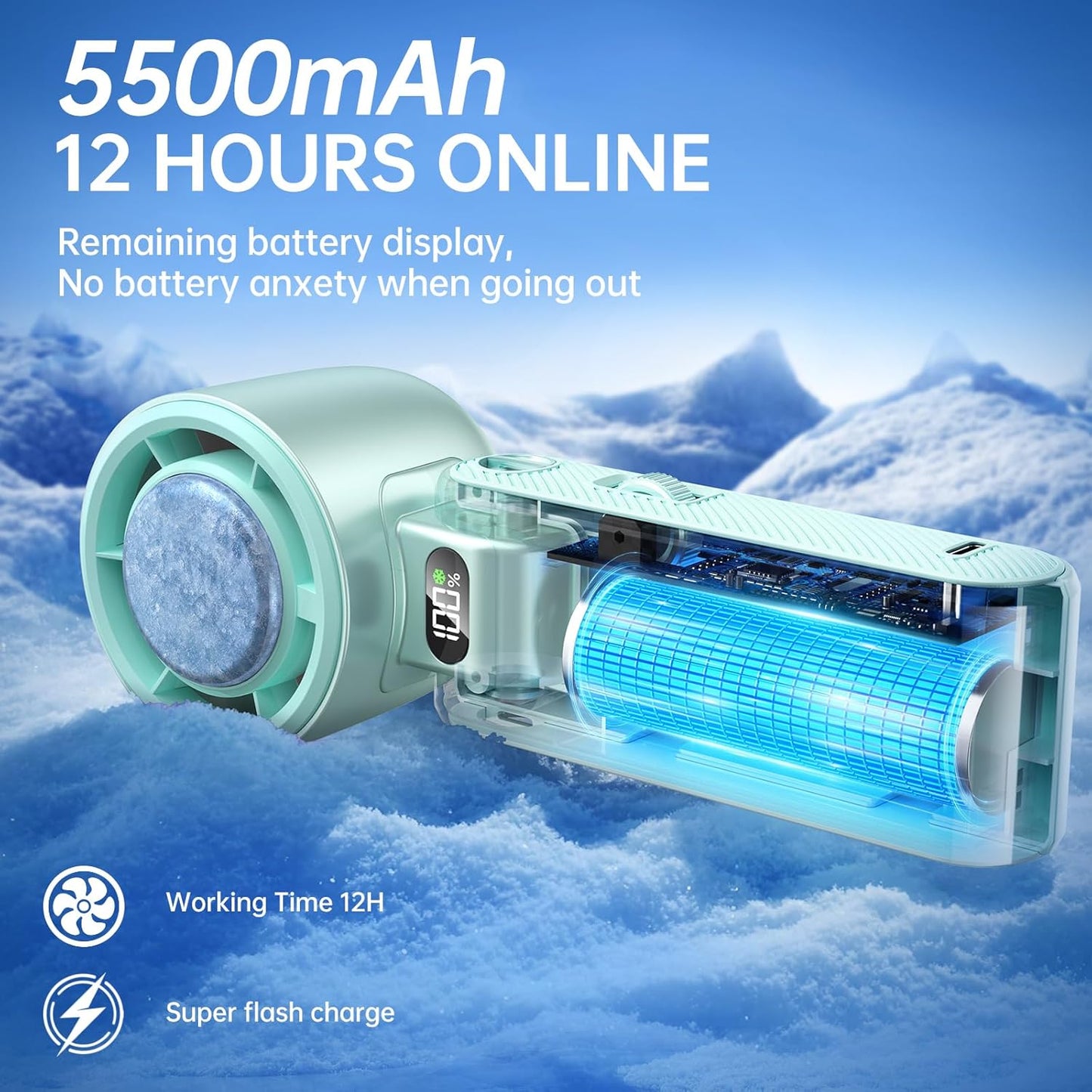 Turbo Ice Cooling Handheld Fan