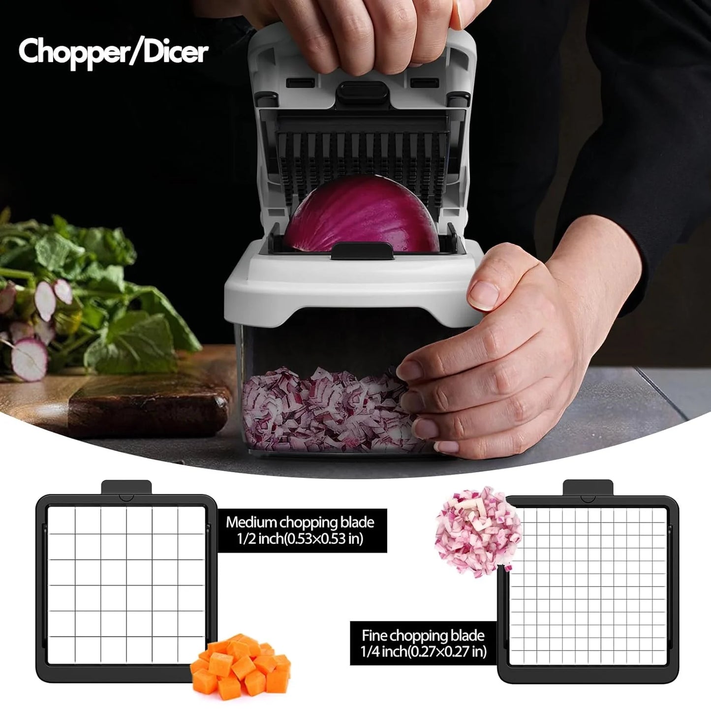 Multifunctional Vegetable Chopper With Container