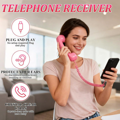 Pink Retro Phone Receiver