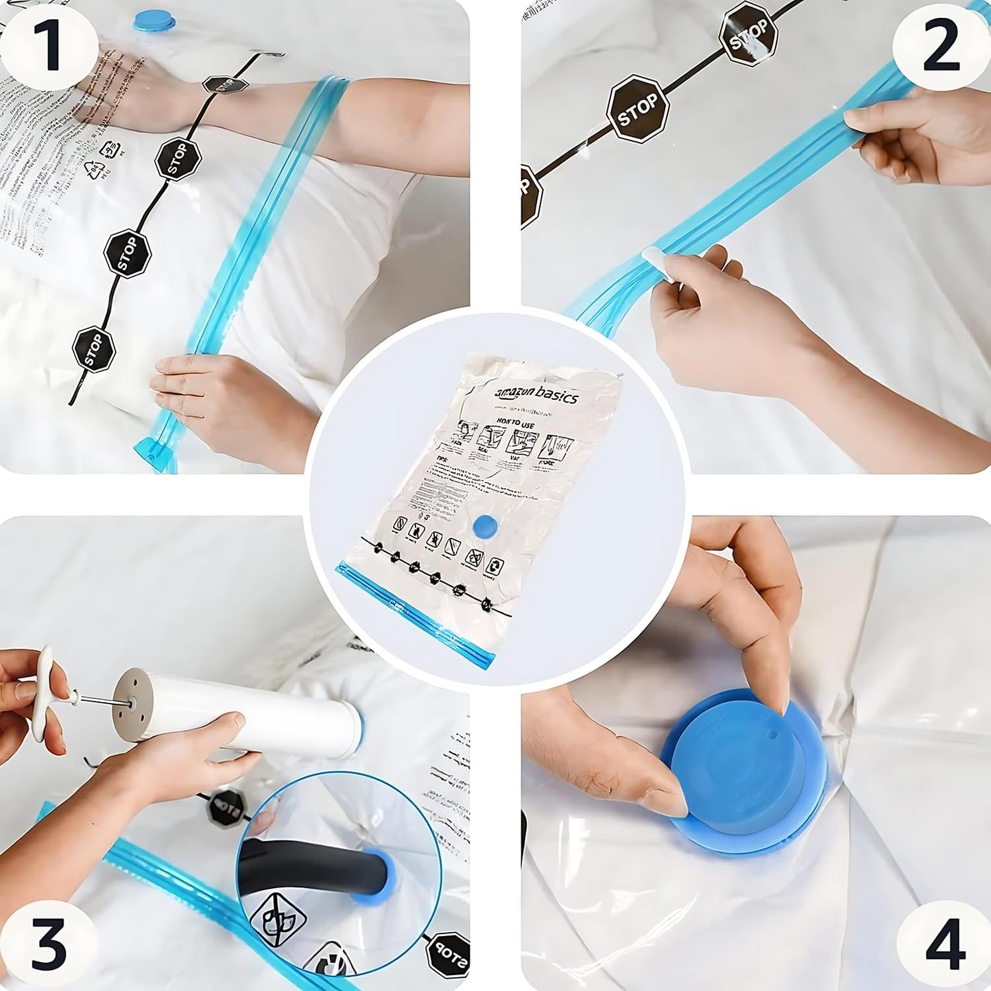 UltraShrink Vacuum Storage Bags with Hand Pump(6 Pcs)
