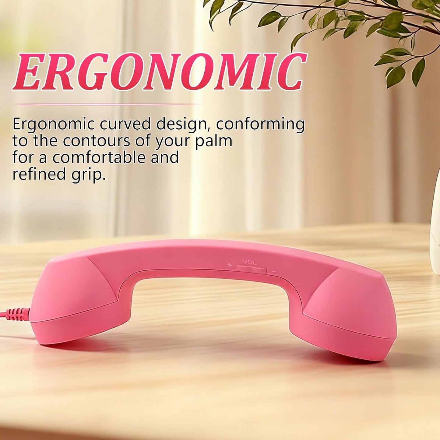 Pink Retro Phone Receiver