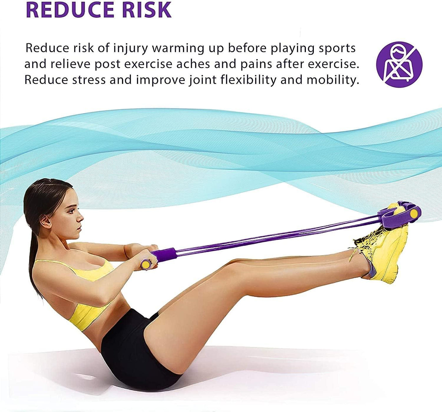 4-Tube Pedal Resistance Band for Full-Body Workouts