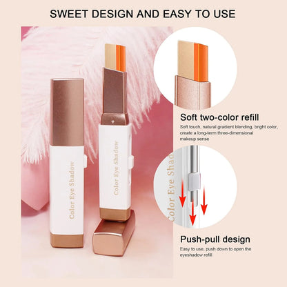 12 Colors Glitter Eye-shadow Stick Set