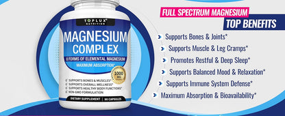 Magnesium Complex Supplement 8 Elemental 1000mg