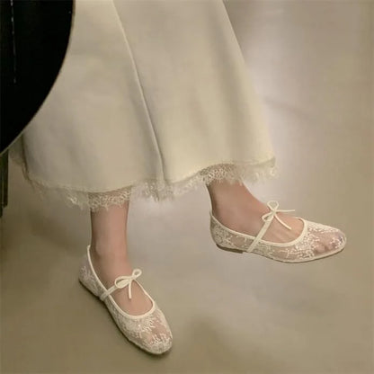 Sheer Mesh Mary Jane Flats