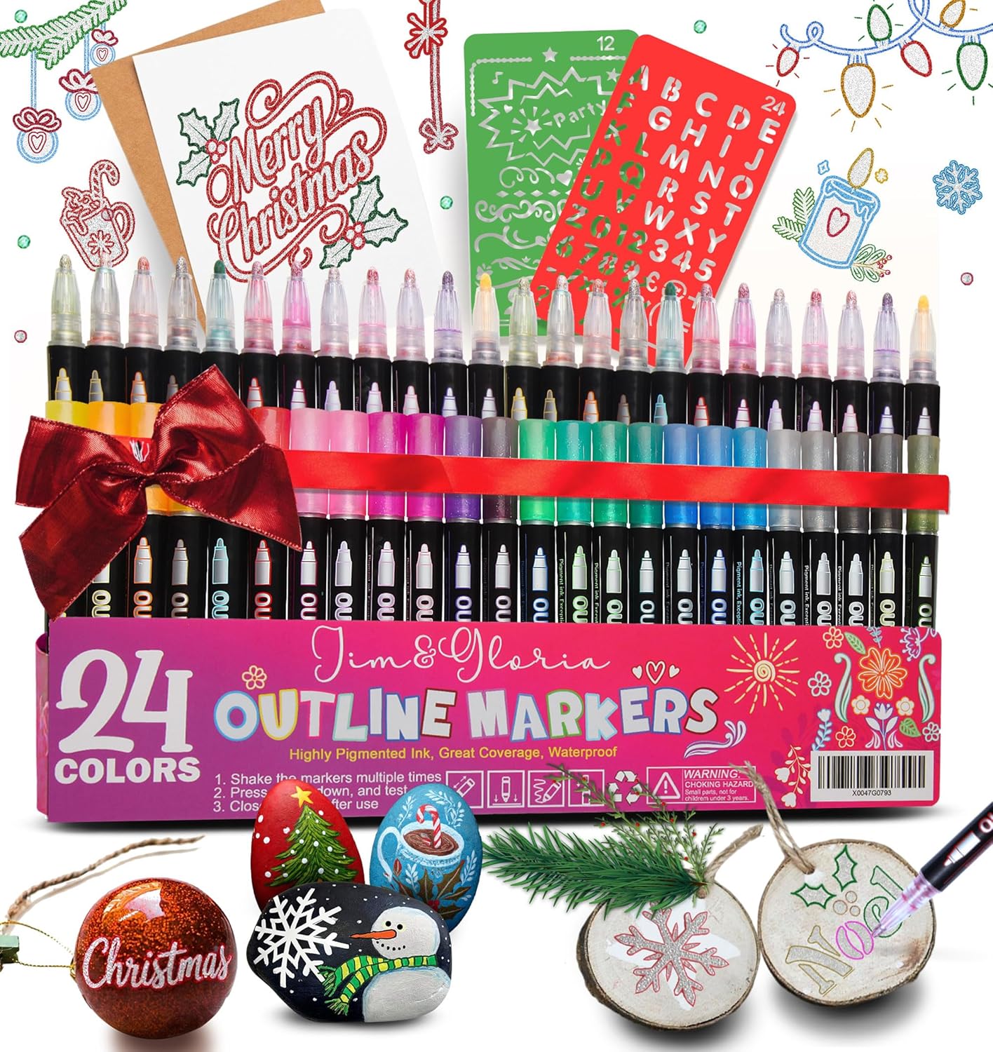 Glitter Outline Paint Markers
