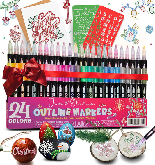 Glitter Outline Paint Markers
