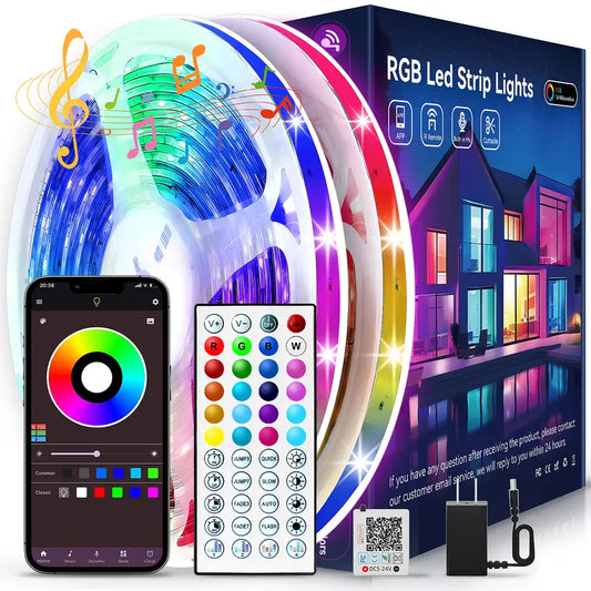 RGB LED Strip Lights with Remote & App Control