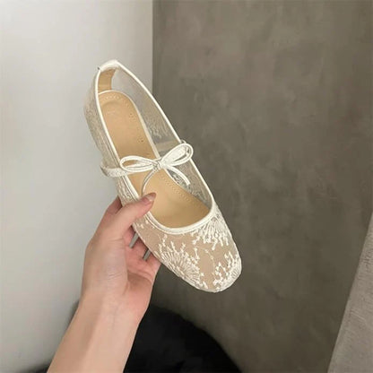 Sheer Mesh Mary Jane Flats