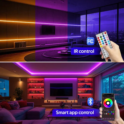 RGB LED Strip Lights with Remote & App Control