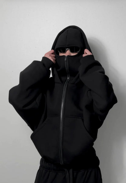 Balaclava Zip Hoodie – Unisex Hip Hop Jacket