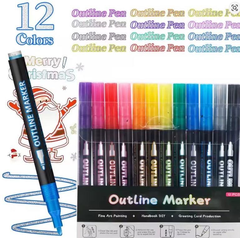 Glitter Outline Paint Markers