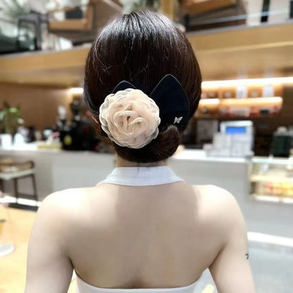 Flower hairpin bow headband