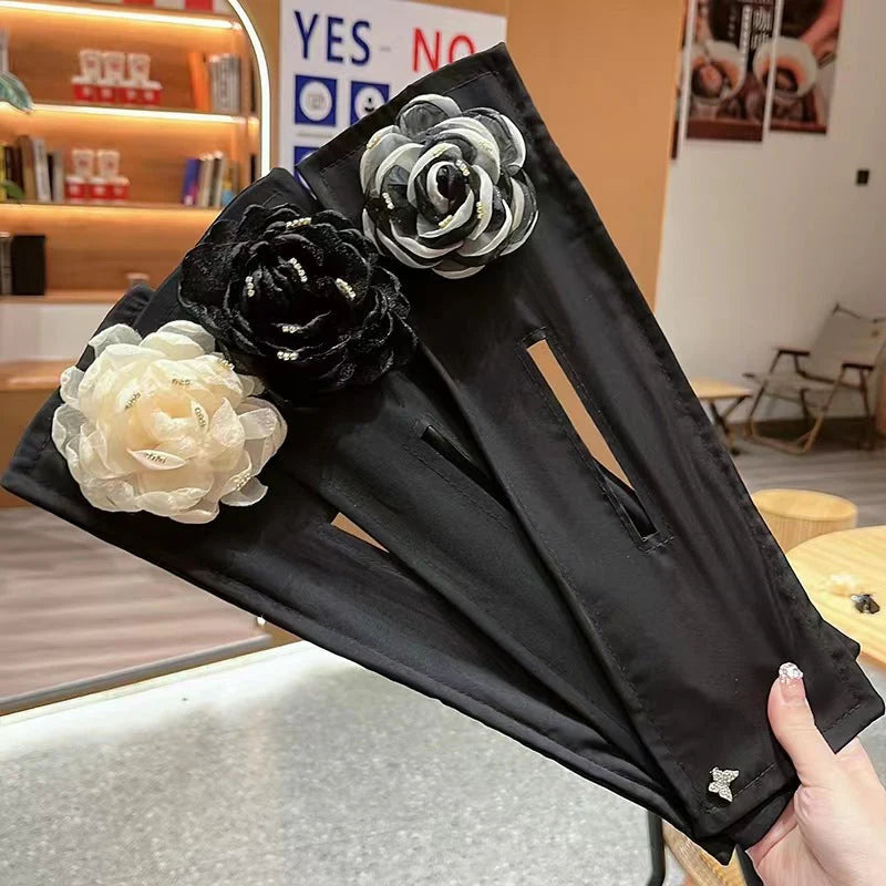 Flower hairpin bow headband