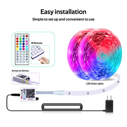 RGB LED Strip Lights with Remote & App Control