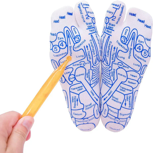 REFLEXOLOGY SOCKS WITH MASSAGE TOOL